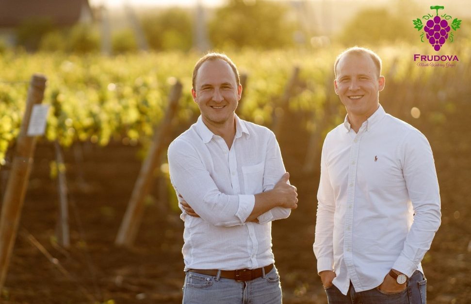 The two Frudova founders in the vineyard - brothers who returned from the USA to develop and modernize the family business
